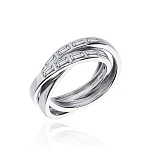 Серебряное кольцо-тринити HARMONY с фианитами