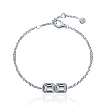 Серебряный браслет Midnight с фианитами в огранке Эмеральд