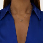 Серебряное колье с кругом и фианитами