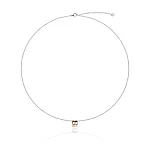 Серебряное колье с подвеской биколор