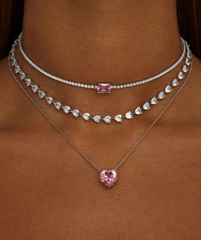 Серебряное колье SWEETHEART с подвеской-сердцем