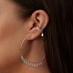 Серьги-кольца из серебра с фианитами