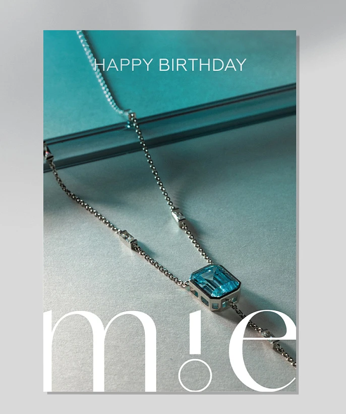 Открытка подарочная Midnight колье "Happy Birthday"