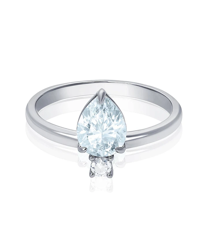 Серебряное кольцо PURITY с топазом Sky и фианитом