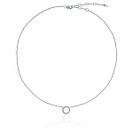 Серебряное колье с кругом и фианитами