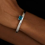 Серебряный жесткий браслет PURITY с London топазом