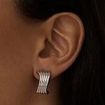 Серебряные серьги волна