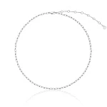 Серебряное колье-цепь из плоских звеньев