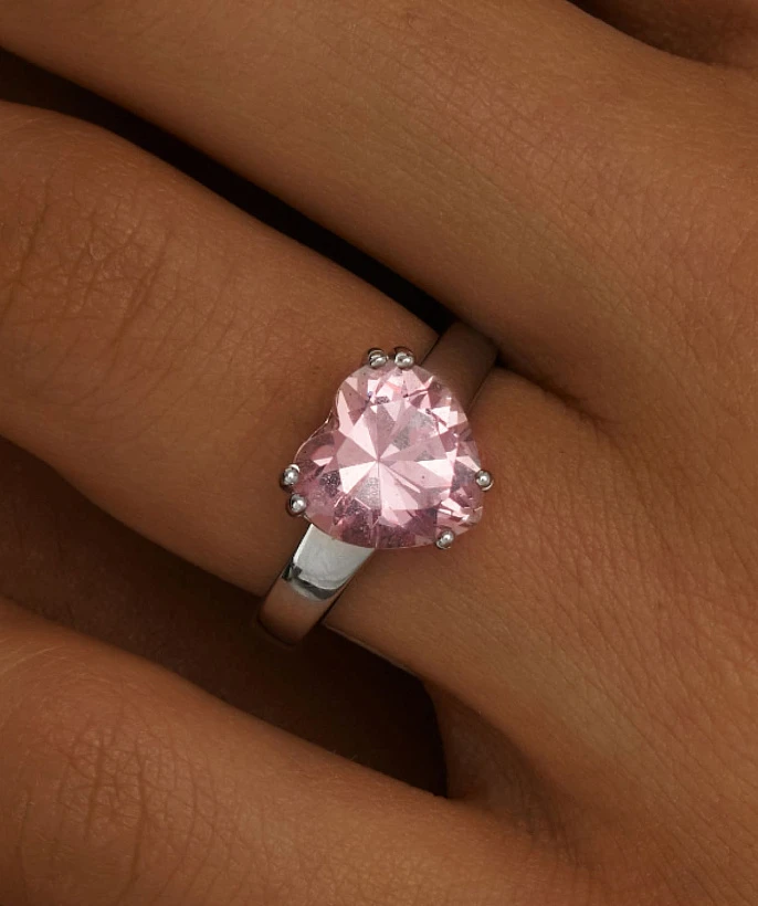 Серебряное кольцо SWEETHEART с сердцем 

